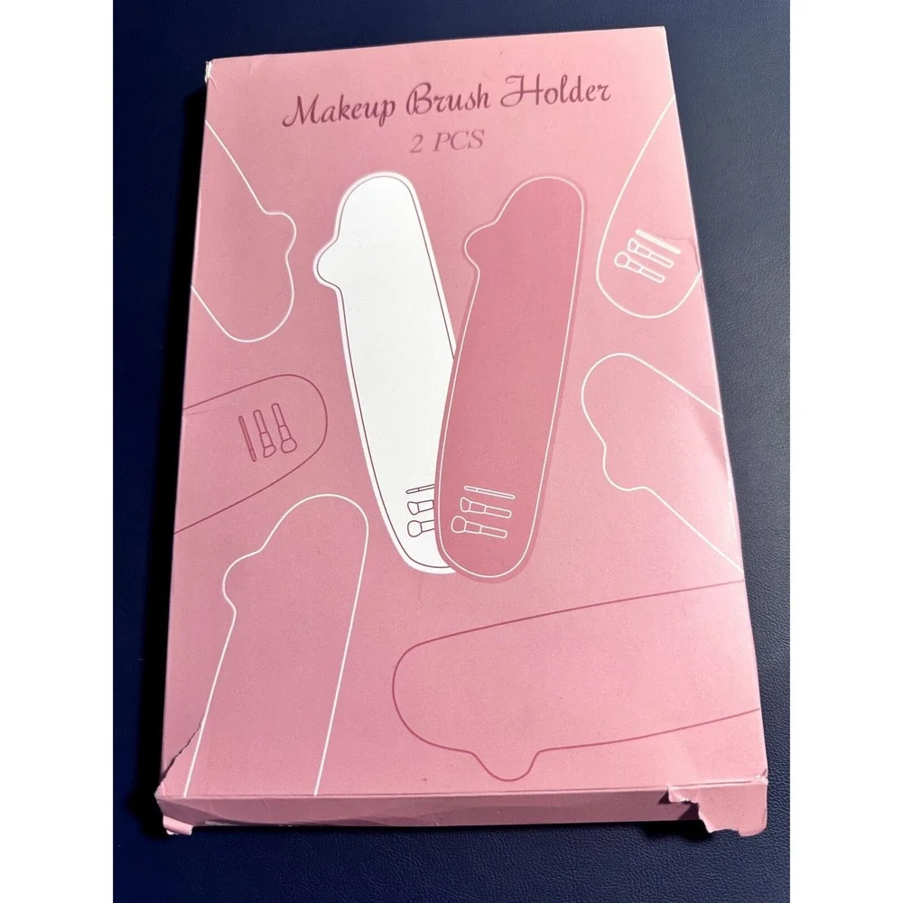 SILICON MAKEUP BRUSH HOLDERS - 2 PACK - NEW IN BOX, NEVER OPENED - SEALED